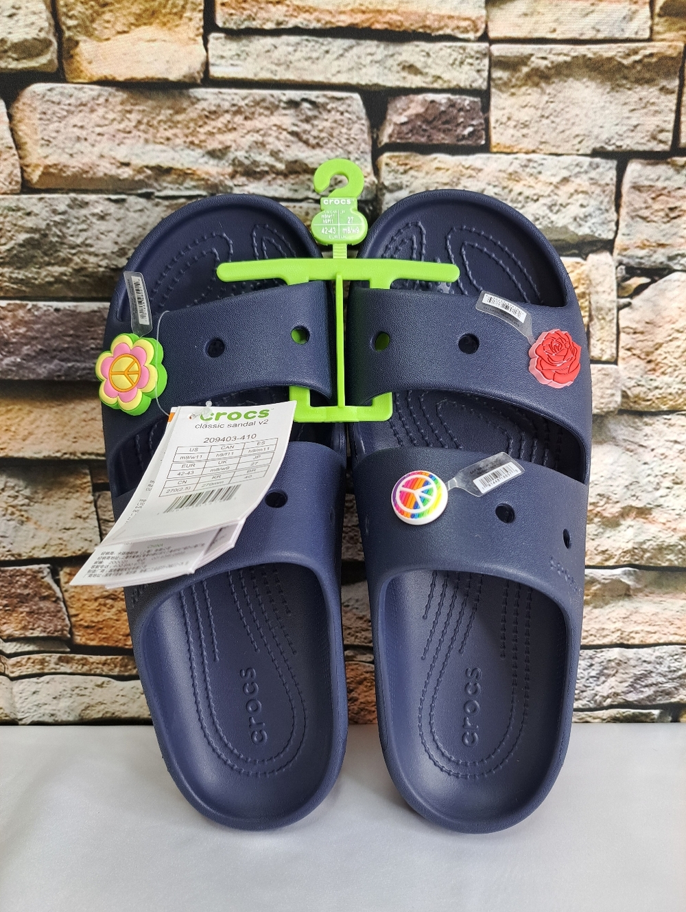 CROCS CLASSIC SLIDE SANDALS REMOVABLE JIBBITZ CHARMS UNISEX in BLEÙ MARINE NEW - Picture 16 of 16